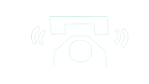 white icon of a phone ringing